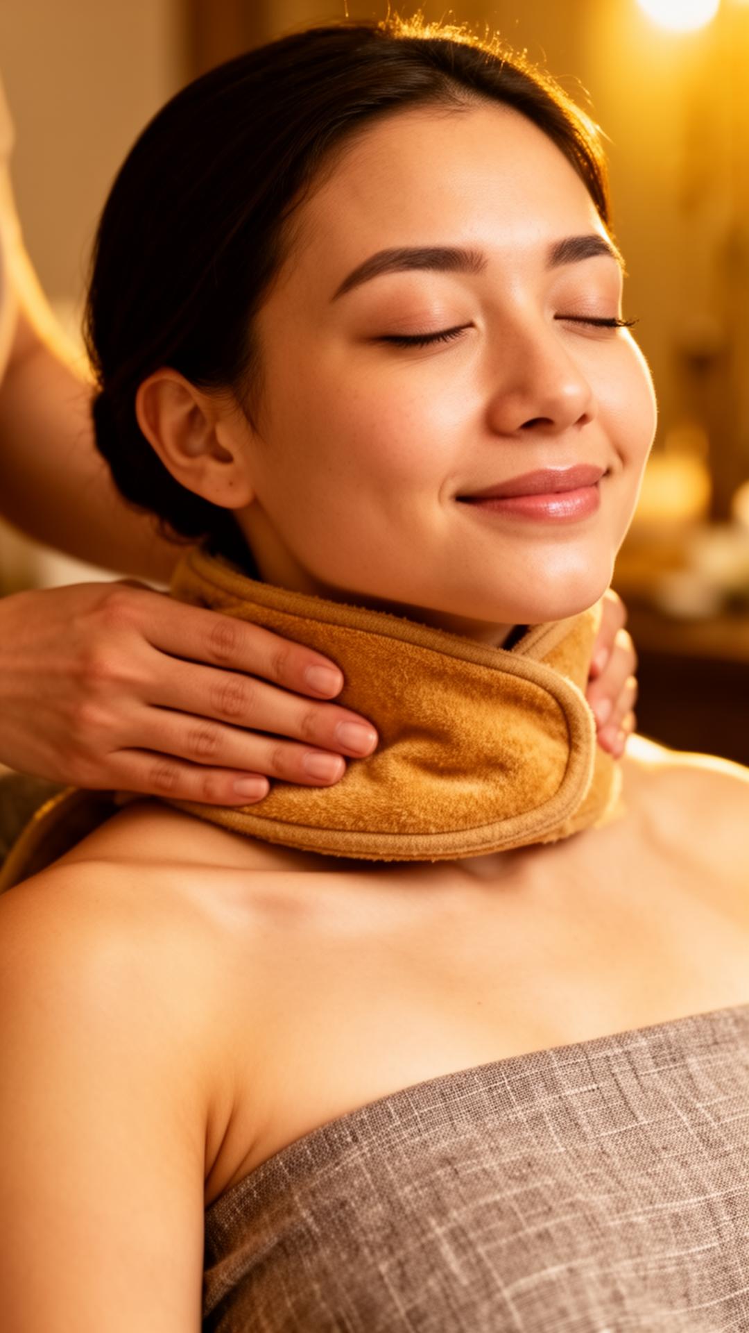 Warm neck wrap ritual at Spavia